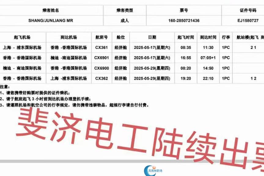 斐济项目行程单